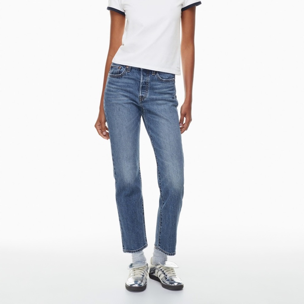 Levi's Women's Wedgie Straight Leg Jeans in Deep Blue